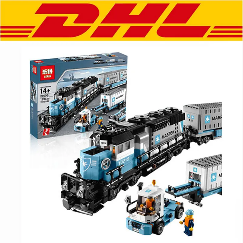 

2017 New LEPIN 21006 1234Pcs Technic Series Maersk Train Model Building Kits Blocks Bricks Children Toys Gift 10219