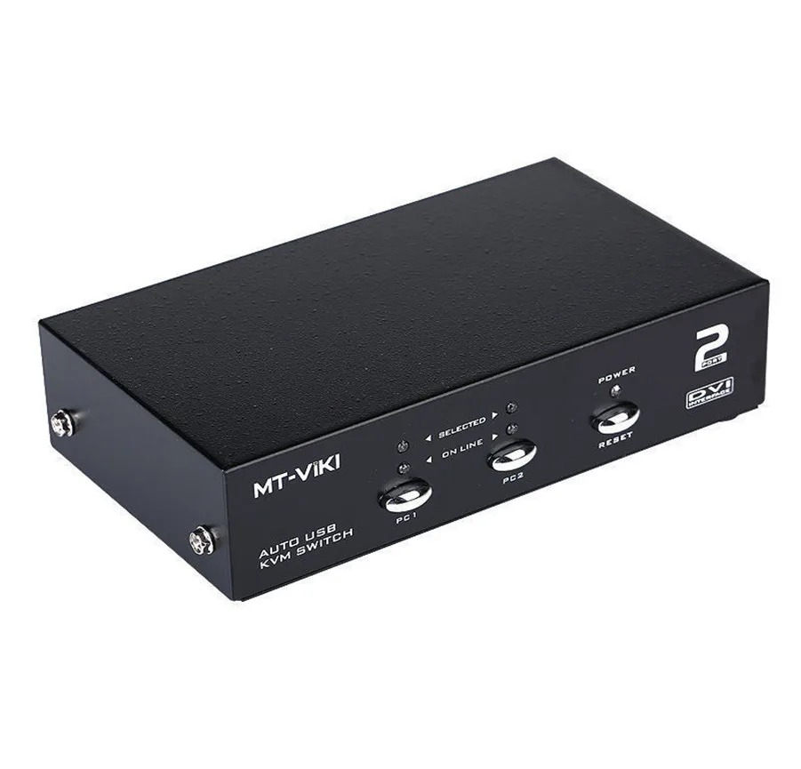 

Mt-Viki 2 Port DVI Switch KVM Switch with Audio Auto Hotkey Switcher USB Mouse and Keyboard PC Host Selector MT-2102DL