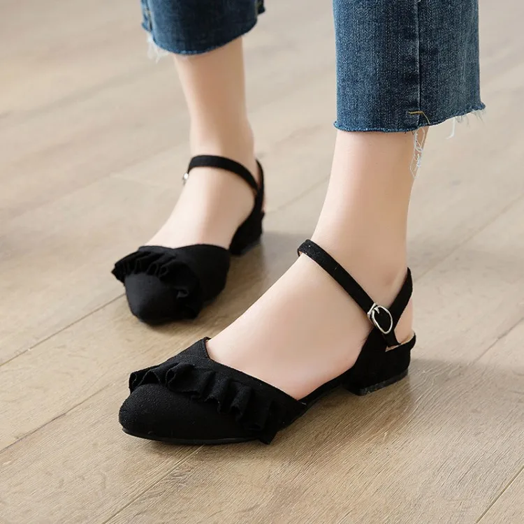 

Big Size 9 10 11 12 ladies high heels women shoes woman pumps Pointed folded buckle single shoe