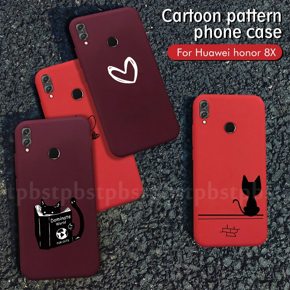 

Soft TPU Case For Honor 8X 20 Pro Cartoon Phone Case For Huawei Honor 20 8X 9 10 20 Lite Nova 5 Pro 5i Pattern Couple Cover Case