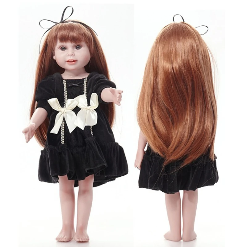 

45cm American Baby Doll Handmade Soft Silicone Naked Reborn Dolls Realistic bjd sd Toys for Children Christmas Collection gift