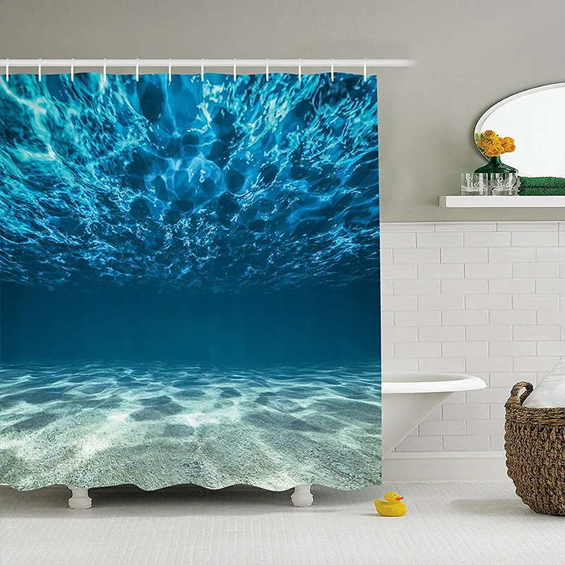 

Digital 3D Printing Bath Curtain Polyester Waterproof Individuality Bathroom Partition Curtain Bathroom Shower Curtain