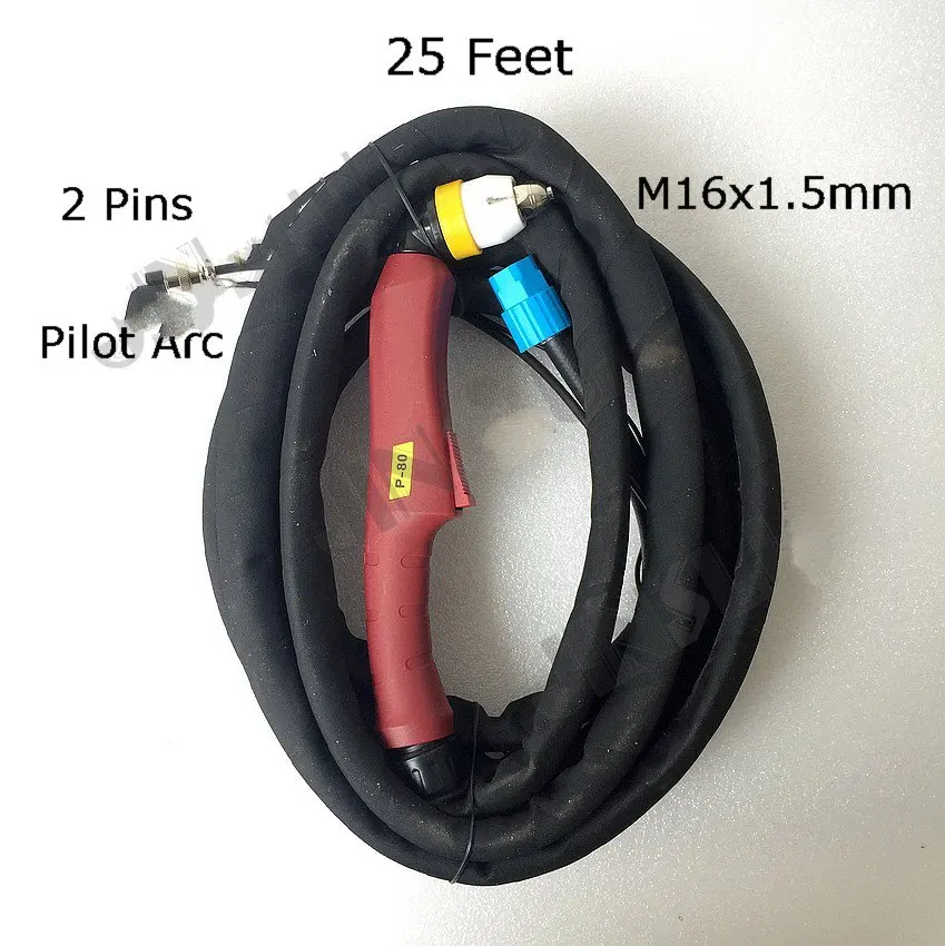P-80 P80 25 Feet Torch Complete Panasonic style Plasma Cutter Cutting Torch Pilot Arc for LGK63 LGK80 LGK100