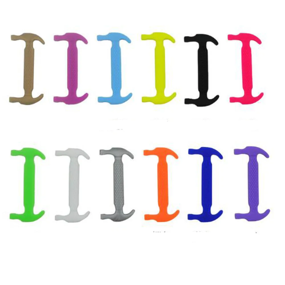 12Pc/Set New Unisex Adult Athletic Running No Tie Shoelaces Elastic Silicone Shoelaces All Sneakers Fit Strap Shoe Lace