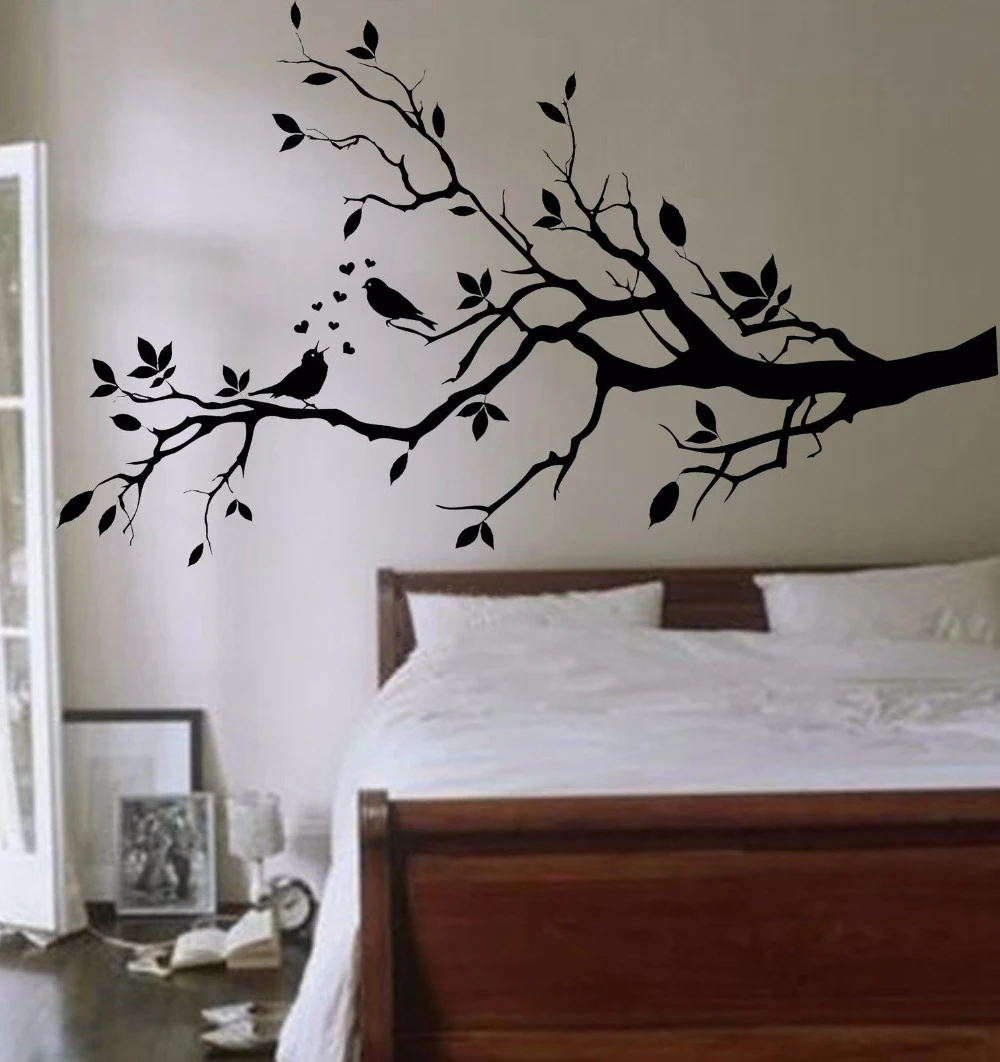 Birds on a Branch Tree Birds Giant Wall Sticker Vinyl Art Decal Window Door Kitchen Stencil