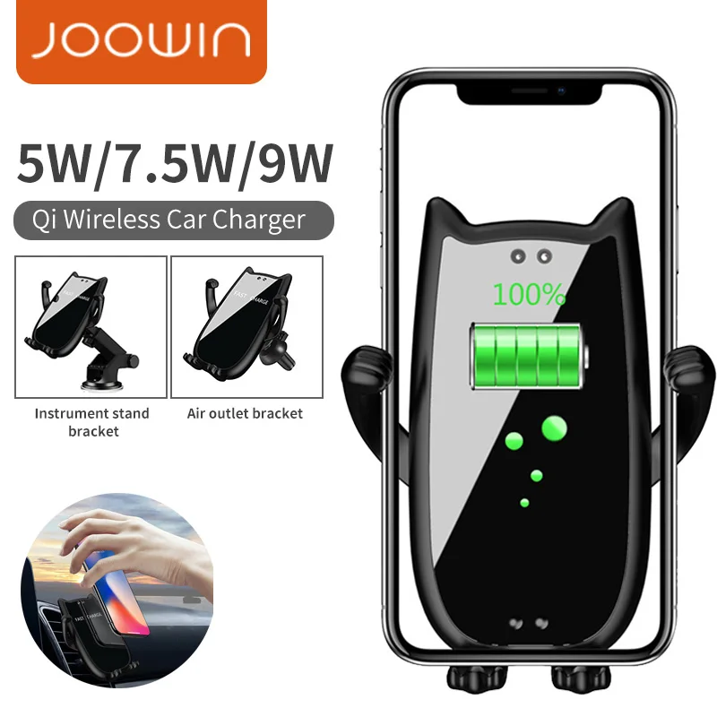 

10W Fast Wireless Charger Stand Dock for Samsung Galaxy S10 S10+ for iPhone Xs Max X Xr Mobile Phone Quick Charge Cute Cat