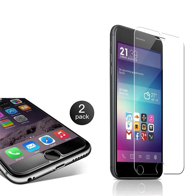 Binmer Защитные пленки для экрана 2 шт 0 3 мм 9H твердое закаленное стекло iPhone 6 /6S /7 /8