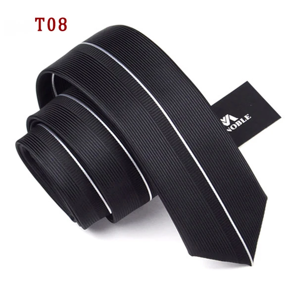 Высокое качество, новинка, мужские Модные шелковые галстуки, повседневный узкий галстук, тонкие галстуки для мужчин, дизайнерский бренд, 6 см, Свадебный галстук в подарочной коробке - Цвет: T08