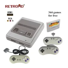 HDMI Ретро ТВ Видео игровая консоль для Snes игровые картриджи с 2 беспроводными+ 1 Проводные джойстики игровая карта с 344 играми для Nes