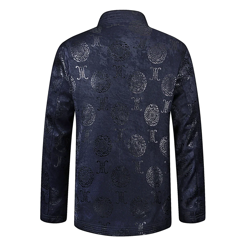 

2016 Chinese Vintage Spring Mens Blue Red Jacquard Tang Suits Jackets With Ethnic Pattern Coats For Man Mandarin Collar Overcoat
