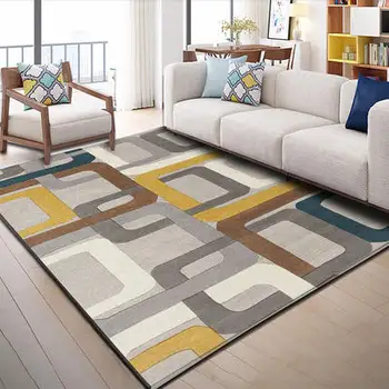 

European Style Geometric Pattern Living Room 3D 6mm Rugs Sofa Coffee Table Bedroom Study Floor Carpet Home Rectangular Yoga Mat