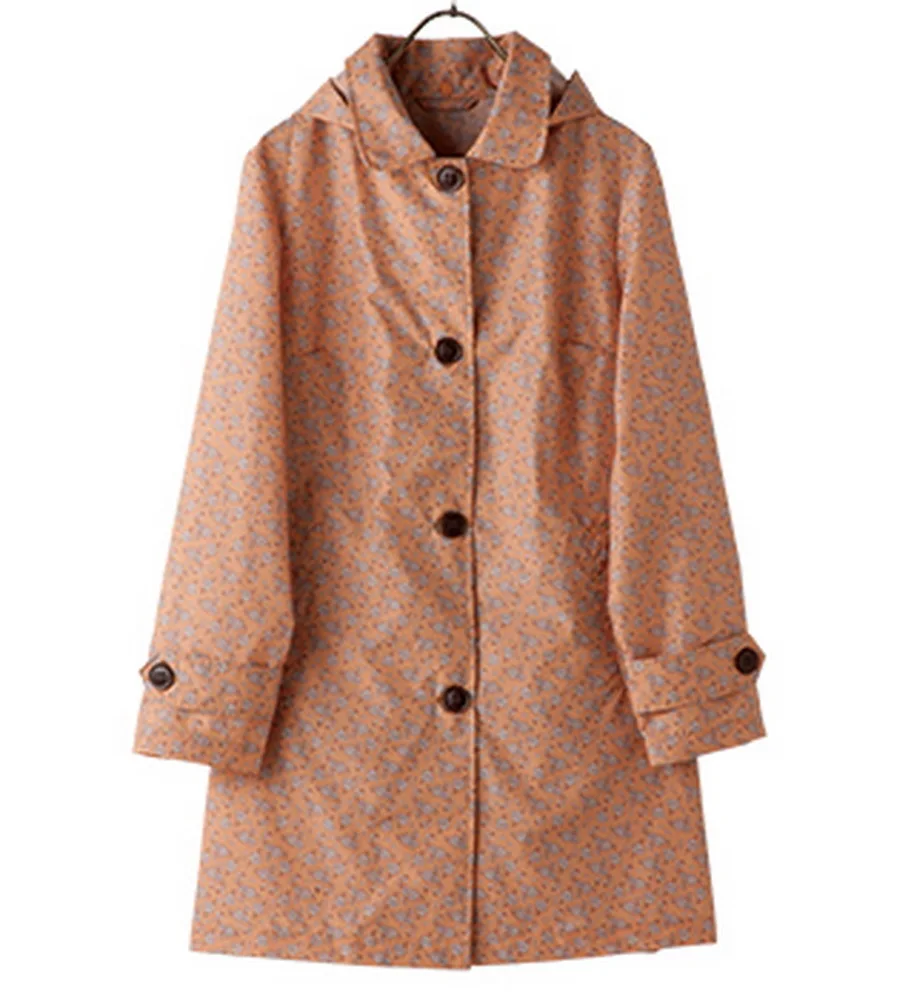 Japanese Floral Style Waterproof Rain Poncho Breathable Rain Jacket