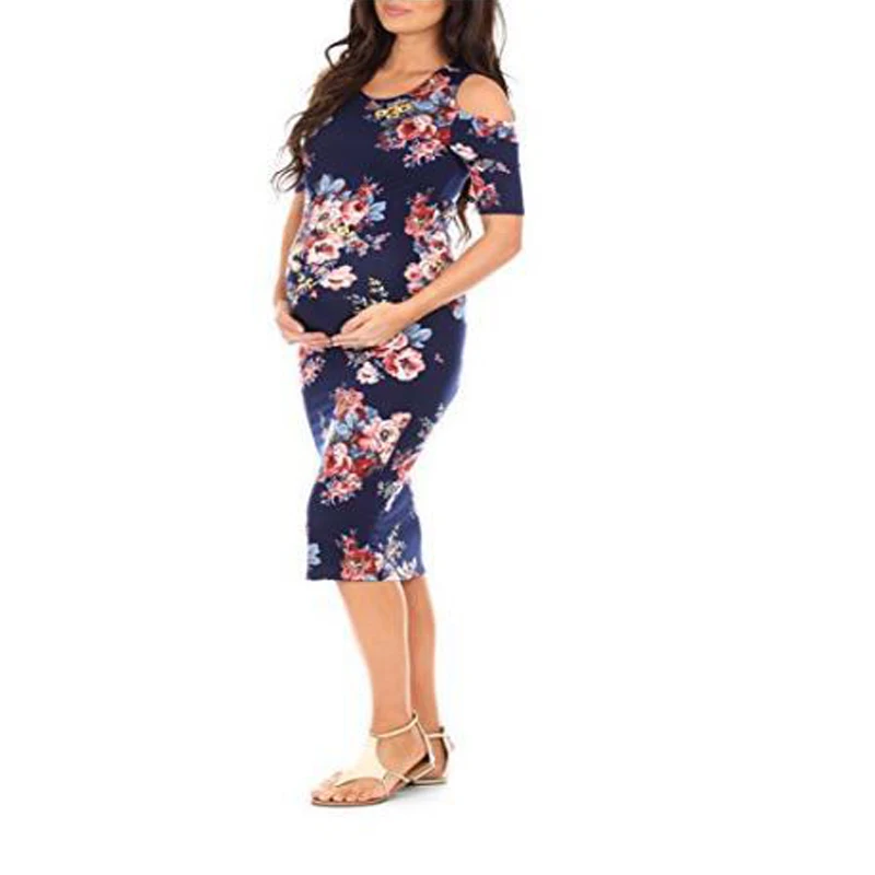 2018 Summer Floral Maternity Dresses Short sleeve Pregnancy Dress for Pregnant Women Daily Wearing Fashion Maternity Clothes (12)