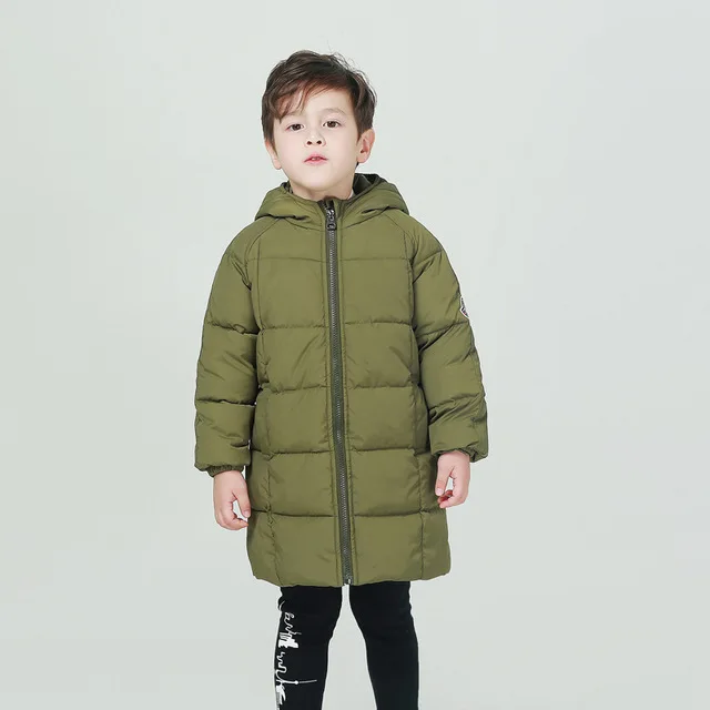 

Children's down coats kids jacket autumn/winter girls clothes warming outerwear boys fashion long cotton clothing baby garment