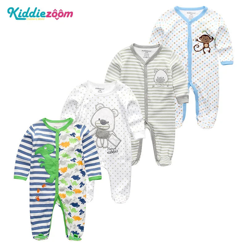 Зимний костюм 4 шт./лот Одежда для новорожденных мальчиков Roupas de Комбинезоны из 100%