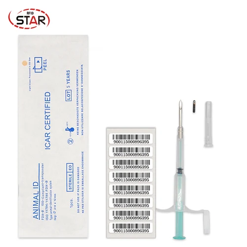 1pc 2.12*12mm Ntag216 NFC 마이크로 칩 주사기 포함, 동물 고양이 개 마이크로 칩 RFID 인젝터 마이크로 칩 트랜스 폰더 식별 3