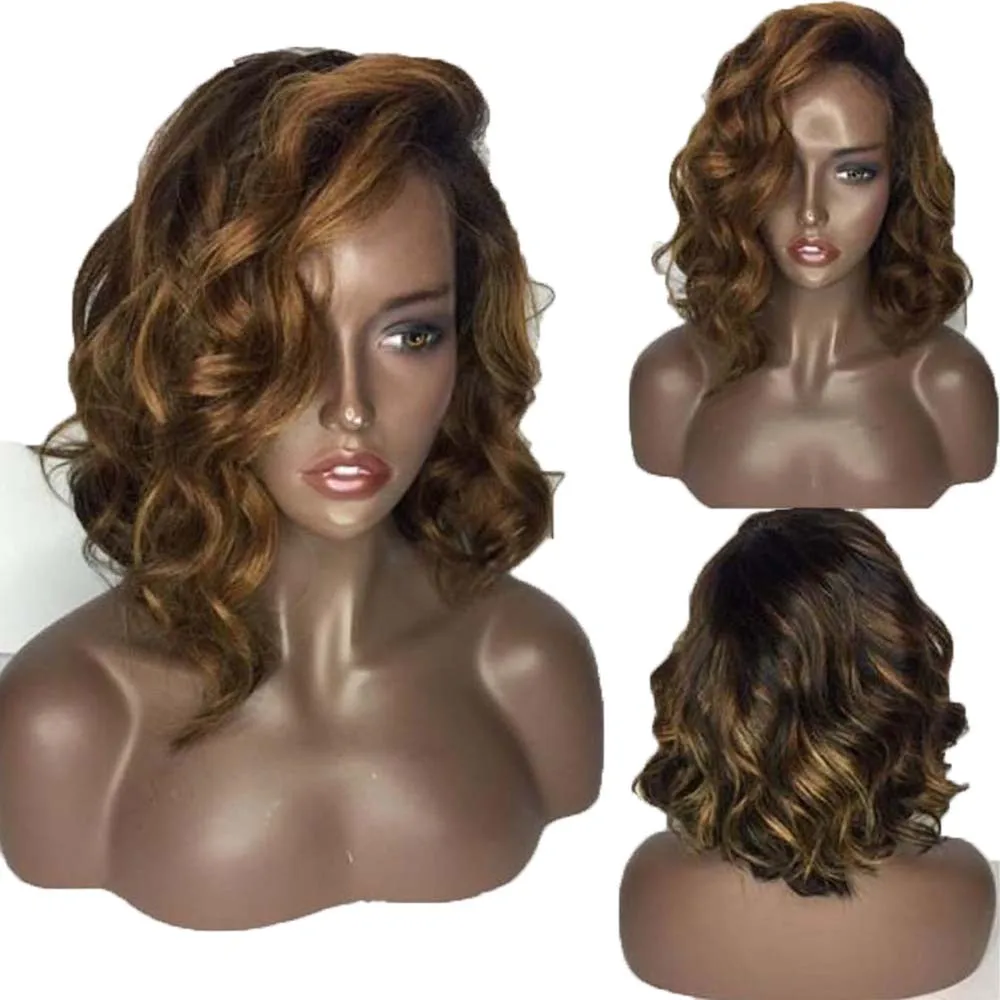 Eversilky короткий парик-Боб Синтетические волосы на кружеве человеческих волос парики для черный Для женщин Бразильский прямые волосы Реми