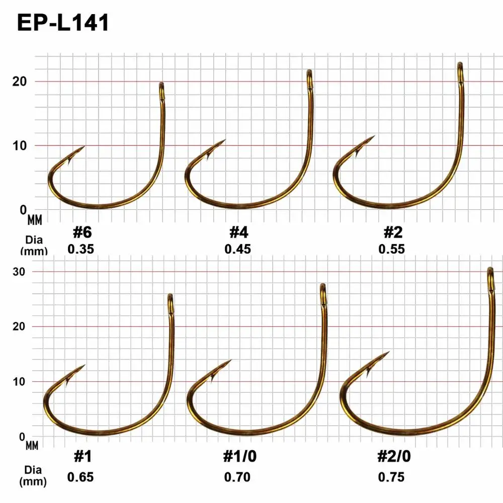 Eupheng EP-L141 Offset Wide Gap Bronze Color Kahle Fishing Hook