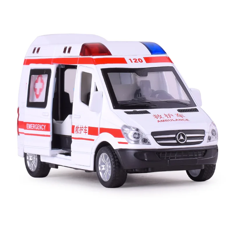 EFHH 1 32 Alloy Ambulance Vehicle Model Diecast font b Toy b font with Musical Flashing