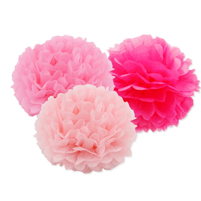 

6pcs 37cm Tissue Paper Pompom Flower Ball Hanging Garland Banquet Baby Shower Birthday Wedding Party Decorative