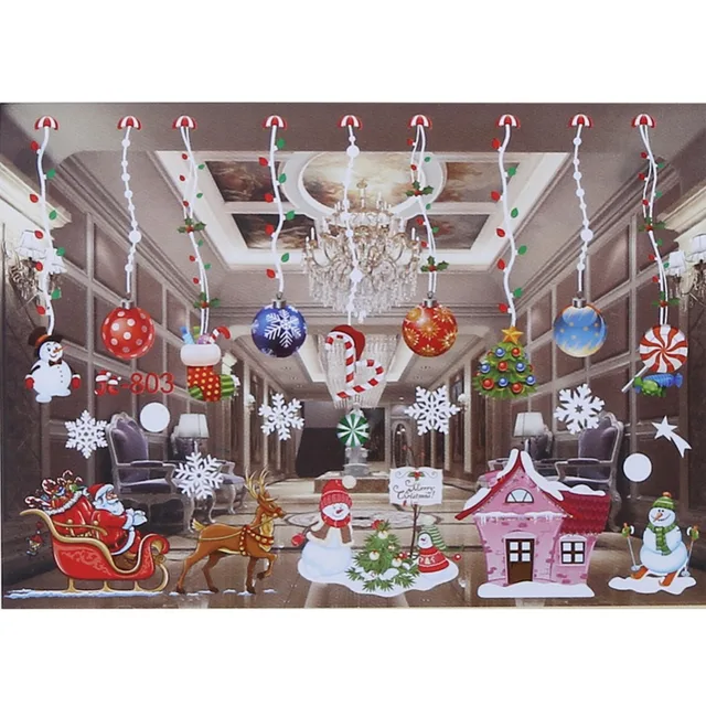 Рождественские оконные Стеклянные Настенные наклейки Санта-Клаус Снеговик Наклейки для Рождественского украшения DIY Съемные стеклянные наклейки