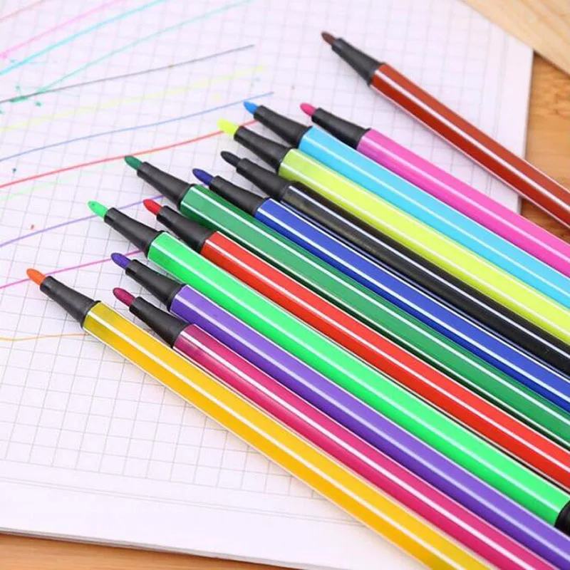 Watercolor Pen Set Watercolor Pencils Chancellory Markers Children Painting Colour Non-Toxic Washable Pen Office School Supplies Korean Stationery
