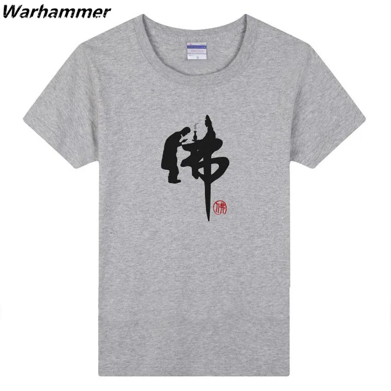 

Warhammer Men T shirts Fashion 2017 Tee Shirt Homme Creative Design Buddhist Buddha Fans O-Neck Short Sleeve Cotton 3XL T-shirts