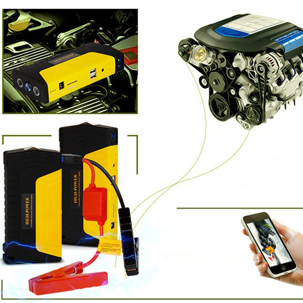Мини аварийного пускового устройства 12V 600A Портативный автомобиль скачок стартер Мощность банк быстрый запуск автомобилей Зарядное устройство для автомобиля Barttery усилитель