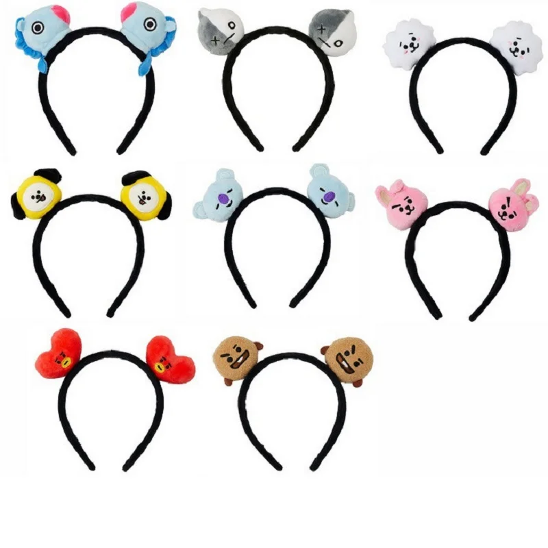 

bts bt21 Cartoon plush toy Headband Cute Gift personality Fashion cosplay Circle Hoop bts accessories
