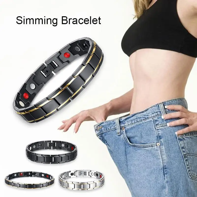 

Magnetic Slimming Bracelet stainless steel Magnetic Therapy Bangles Charm Bracelets Weight Loss Stimulating Acupoints L4