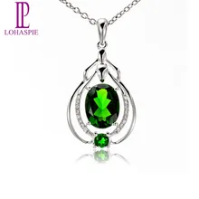 LP алмаз-ювелирные изделия драгоценный камень Твердые 18 к белое золото натуральный 1.79ct хром Подвеска из диопсида мелкозернистый камень ювелирные изделия для подарка