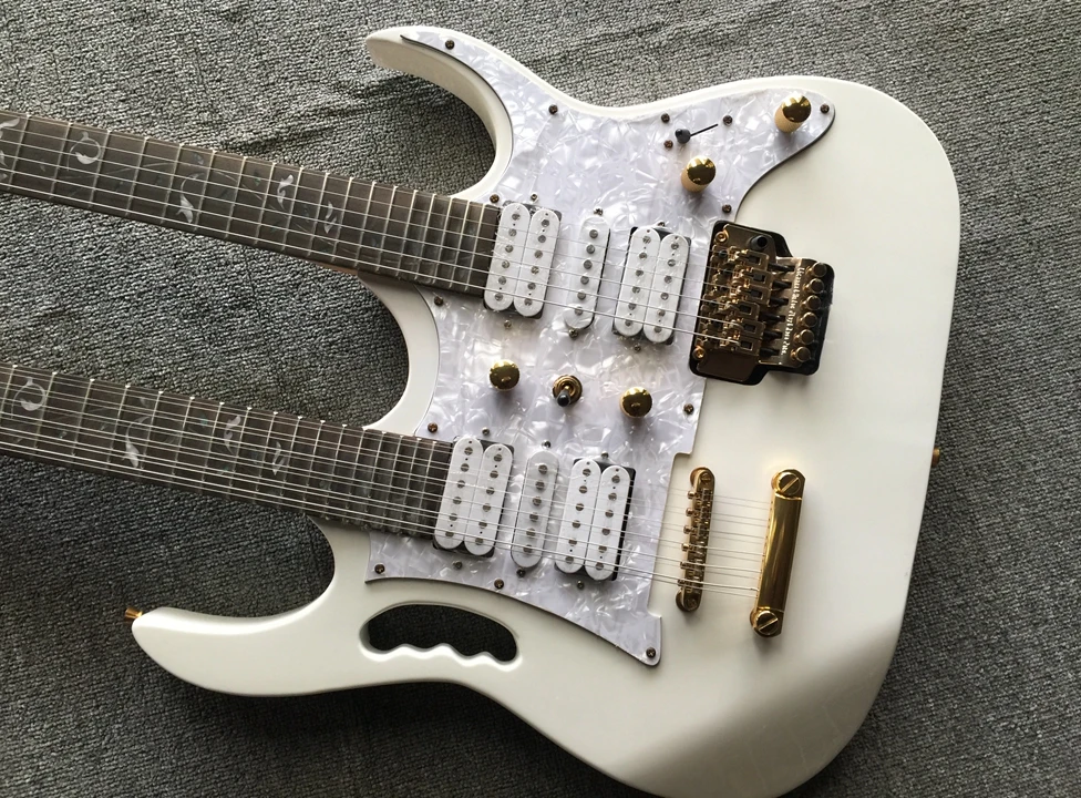 

New double necks guitar 6 strings + 12 strings electric guitar white