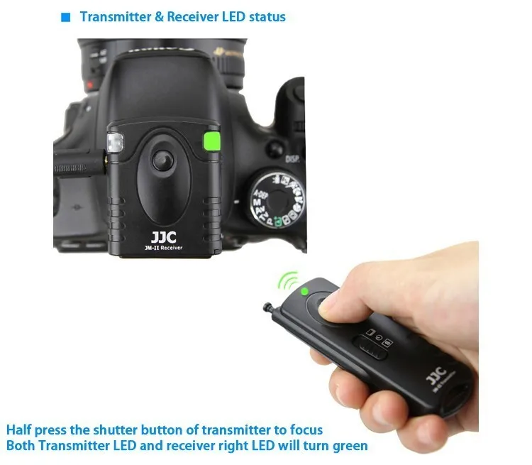 Jjc câmera 433 mhz rf controle remoto