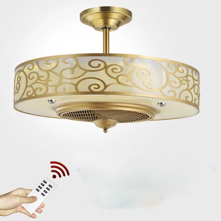 Us 331 76 12 Off Remote Control Ceiling Fans Light Led Anion 65cm Copper Frequency Conversion Motor Traditional Ceiling Fan Lamp Dimmer In Ceiling