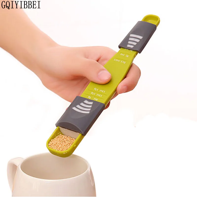 

GQIYIBBEI Easy Cooking Kitchen Balance Cuisine Adjustable Quantitative Milk Spoon Headed Nine Files With Scale Measuring Spoons