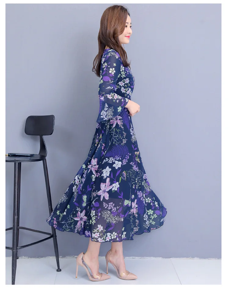 Lovely Lace Satin Lace Kimono Intimate sleepwear Robe Night Gown Fashion Floral Print Dress Women Chiffon Long Sleeve W