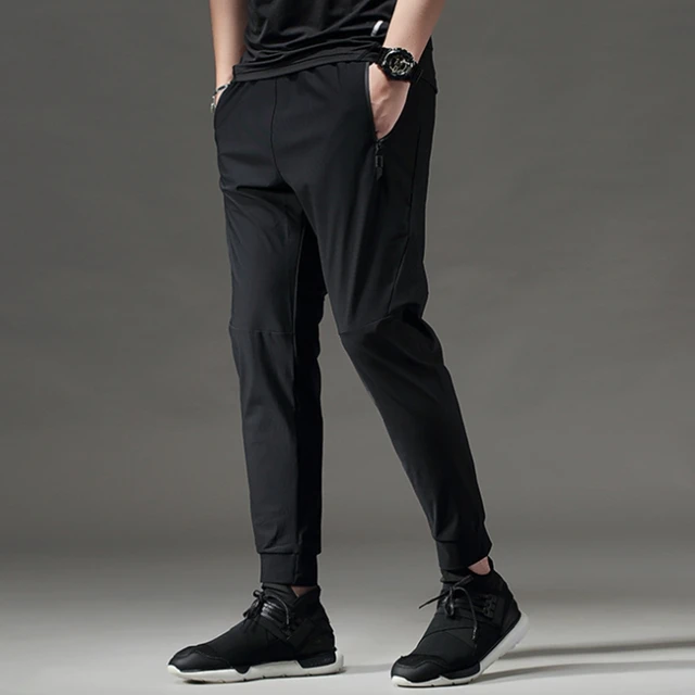 Mens Ice Silk Joggers Sport Pants Yoga Pants Cotton Gym Workout Sweatpants Breathable Mens Sweatpants with Pockets