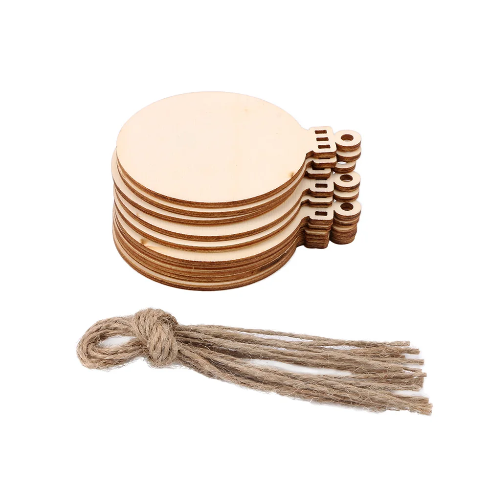 

1Pc Wooden Round Christmas Decorations Art Craft Baubles Tags Christmas Tree Hanging Ornaments Party Gift DIY Decors for Home