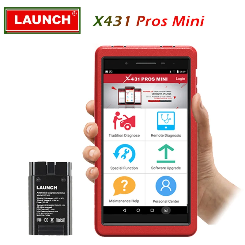 Launch X431 Pros mini Pro Mini  WiFi Bluetooth Connector Scanner Diagnostic Tool Full System 2 Years Free Update Tablet PC OBD2 