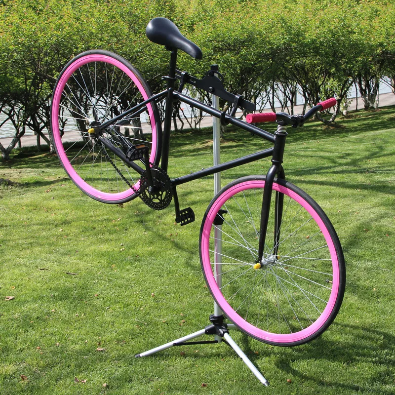 Newest!!! Aluminum Alloy Bike Repair Stand Adjustable Fold Bike Rack Holder Storage Bicycle Stand Bicycle Repair Tools