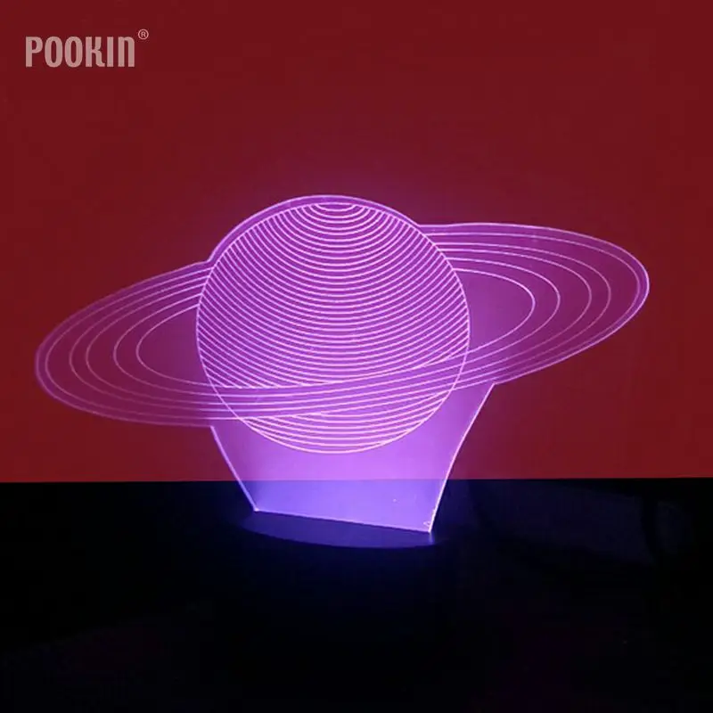 

Creative Gifts Saturn Model 3D LED 7 Color Changing Lighting Lamp Touch Switch For Holiday Room Decoration Night Light