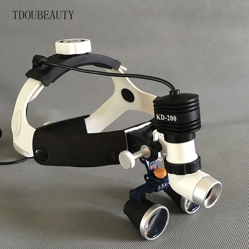 TDOUBEAUTY Portable Dental Binocular Loupes 3.5X 420mm + One way
