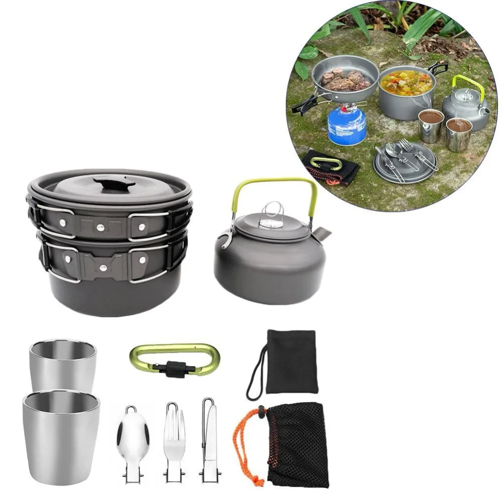

Camping Cookware Outdoor Cookware Set Camping Tableware Cooking Travel Tableware Cutlery Utensils Hiking Picnic BBQ