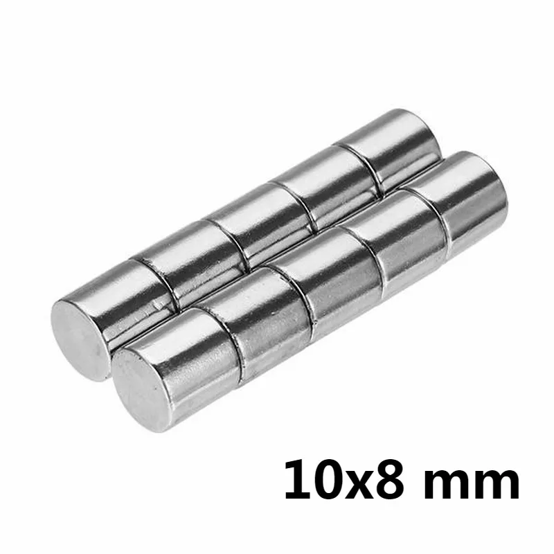 AETool 1/2/5/10 шт 10x8 мм неодимовый магнит супер сильный Мощный Неодимовый магнит диск 10x8 Магнит D10* 8 Магниты NdFeB(неодим-железо-бор неодимовый магнит