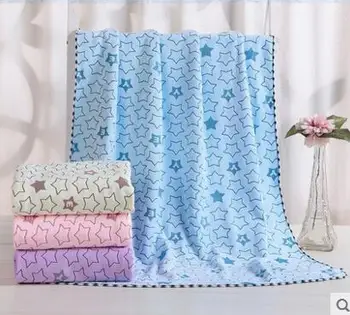 

star printed cotton absorbent large bath towel 90*180cm adult swimming beach towel gift
