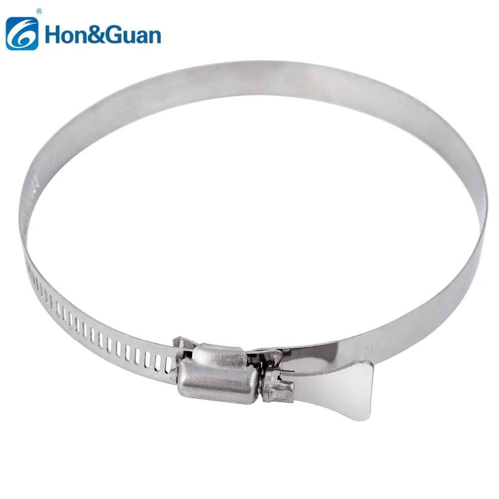 2pcs 4/5/6 inch Stainless Steel 201 Drive Hose Clamp Adjustable Fuel Line Pipe Worm Gear Clip Clamp Tube Durable Anti-oxidation