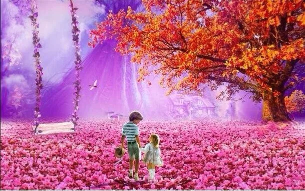 Beibehang пользовательские Настенные обои Фреска HD розовый сказочный мир дети мечта рай ТВ фон Пользовательские Шелковые фото обои