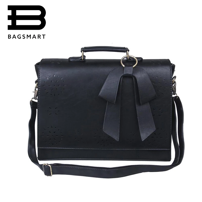 BAGSMART New Fashion Women Leather Handbags Vintage Pu Leather Messenger Bags Shoulder Business Laptop Messenger Bags