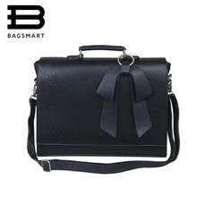 BAGSMART New Fashion Women Leather Handbags Vintage Pu Leather Messenger Bags Shoulder Business Laptop Messenger Bags