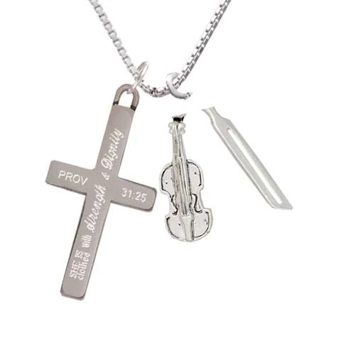 Violin and Bow - Strength and Dignity - Cross Necklace (1)